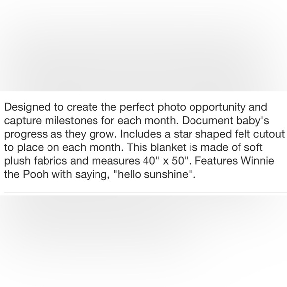 Disney Baby Milestone Blanket Winnie the Pooh - Picture 9 of 10